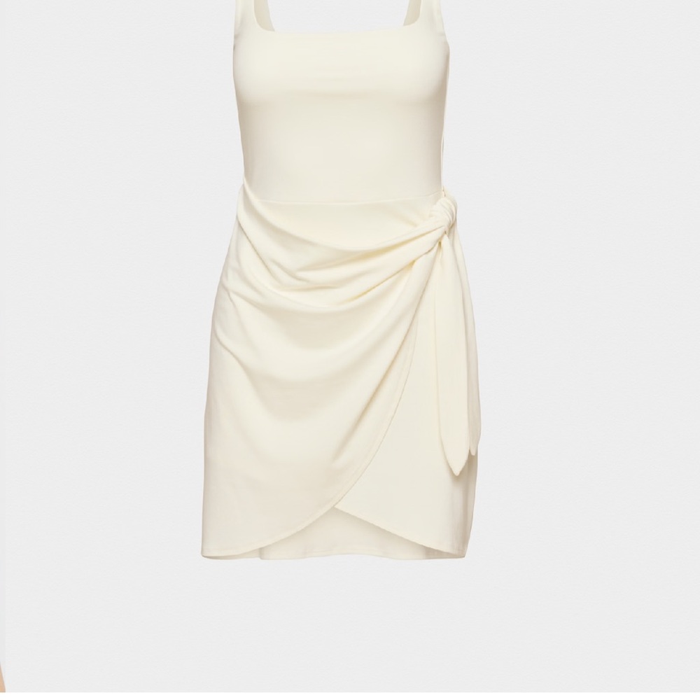 Summer Cream Mini Wrap Dress